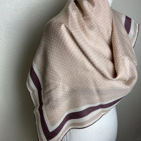 NWT Authentic Loro Piana Cashmere Silk Square Scarf Polka Dot - Picture 4 of 16
